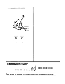 Carburetor Diagram and Parts List for WT200 Type 1 Weed Eater Leaf Blower / Vacuum